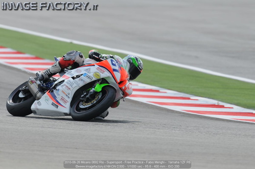 2010-06-26 Misano 0692 Rio - Supersport - Free Practice - Fabio Menghi -  Yamaha YZF R6